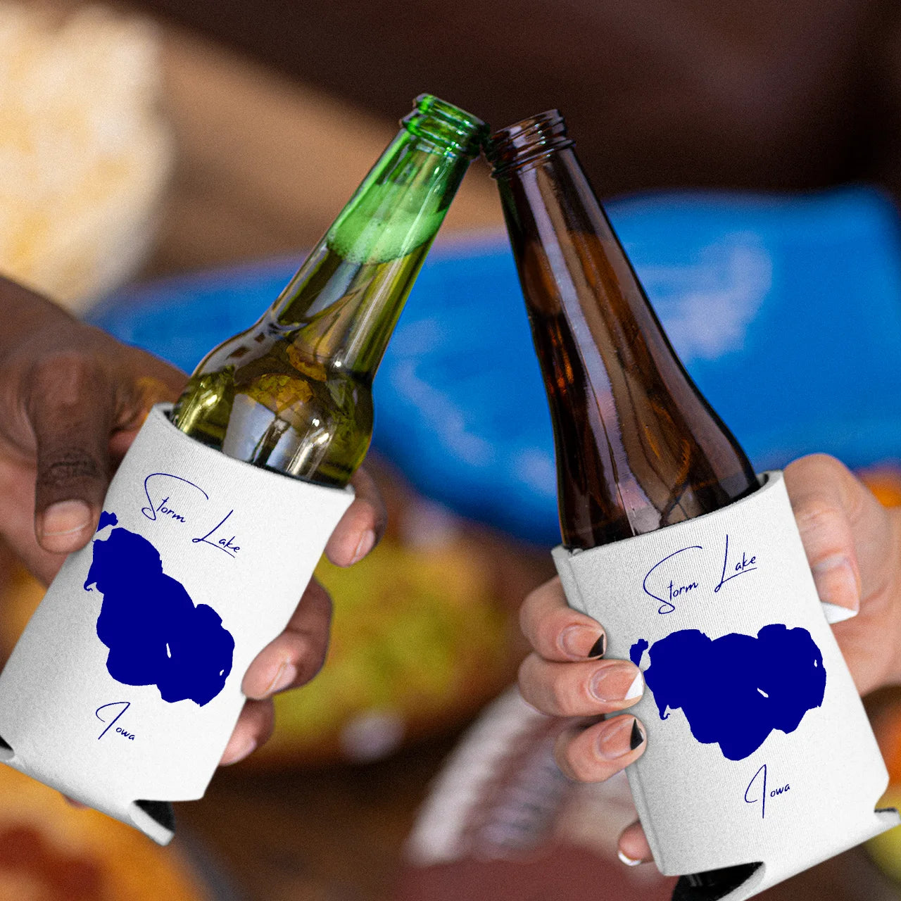 lifestyle image of Storm Lake Iowa Can Koozie