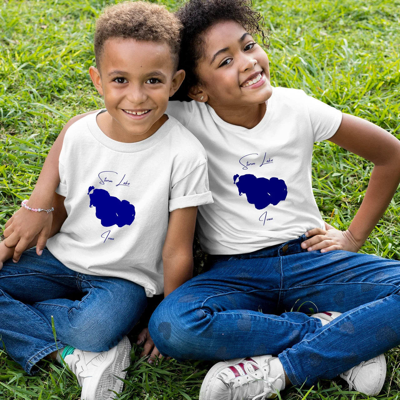 lifestyle image of Storm Lake Iowa Youth T-shirt