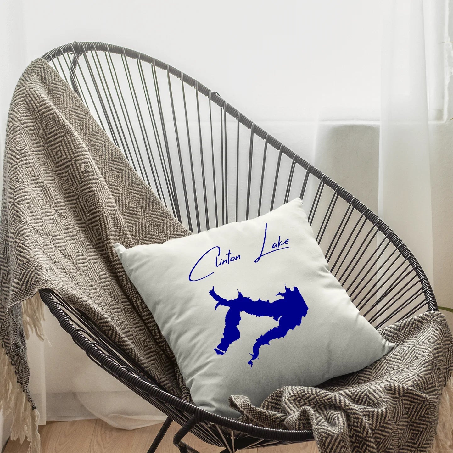 lifestyle image of Clinton Lake Kansas Pillow
