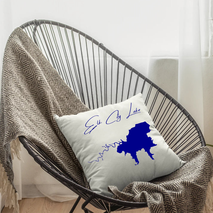 lifestyle image of Elk City Lake Kansas Pillow