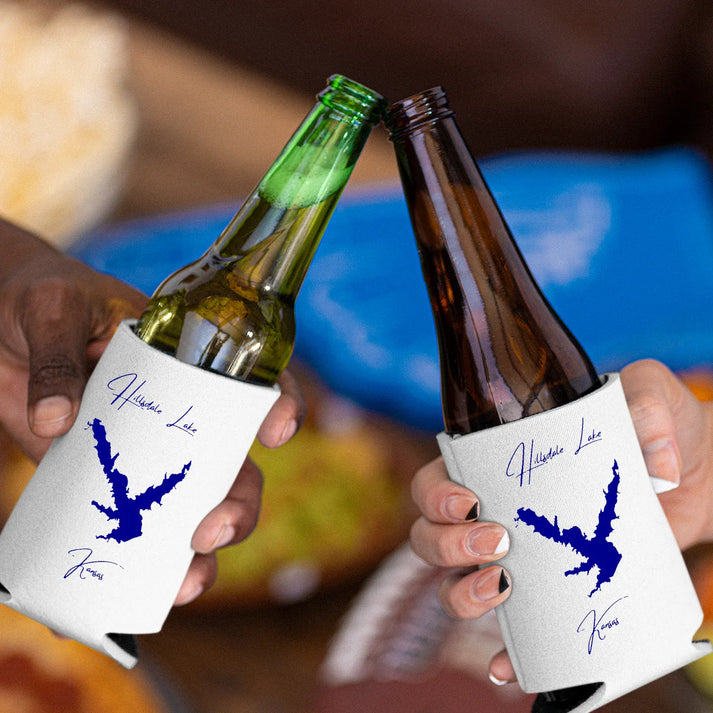 lifestyle image of Hillsdale Lake Kansas Can Koozie