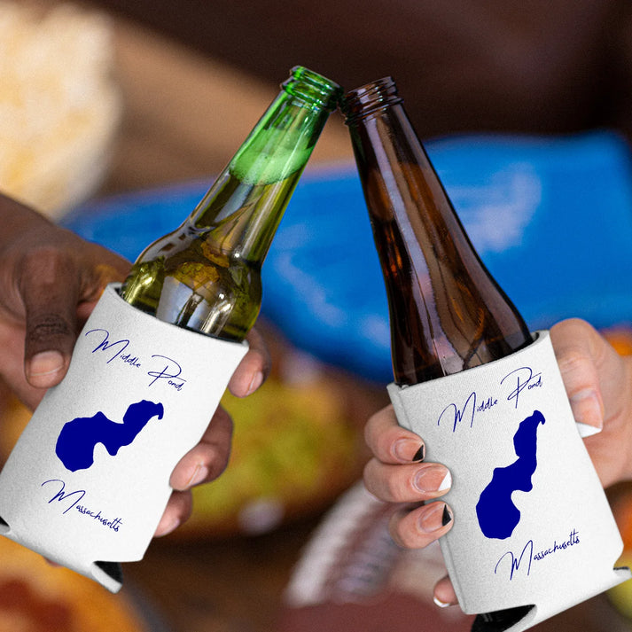 lifestyle image of Middle Pond Massachusetts Can Koozie