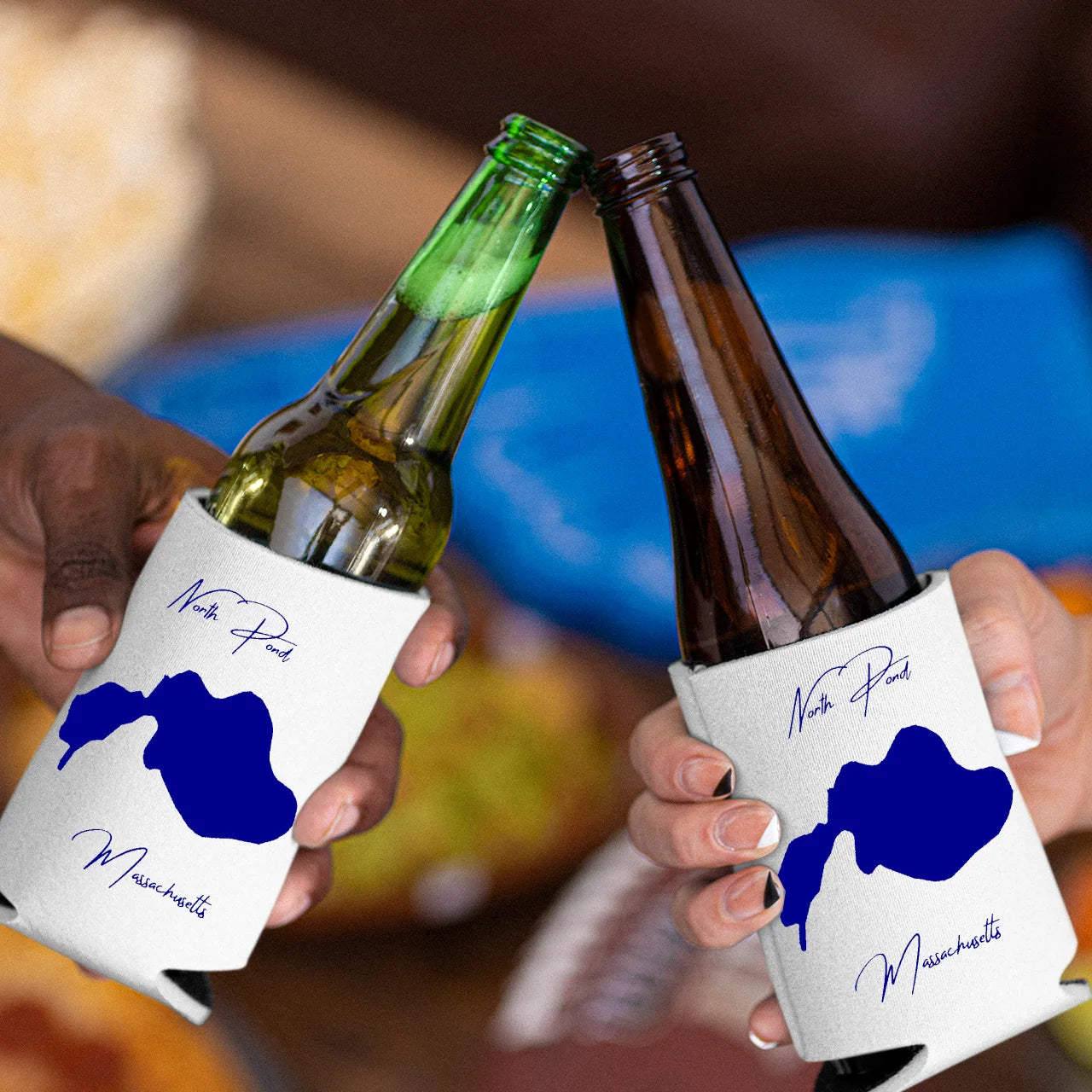 lifestyle image of North Pond Massachusetts Can Koozie