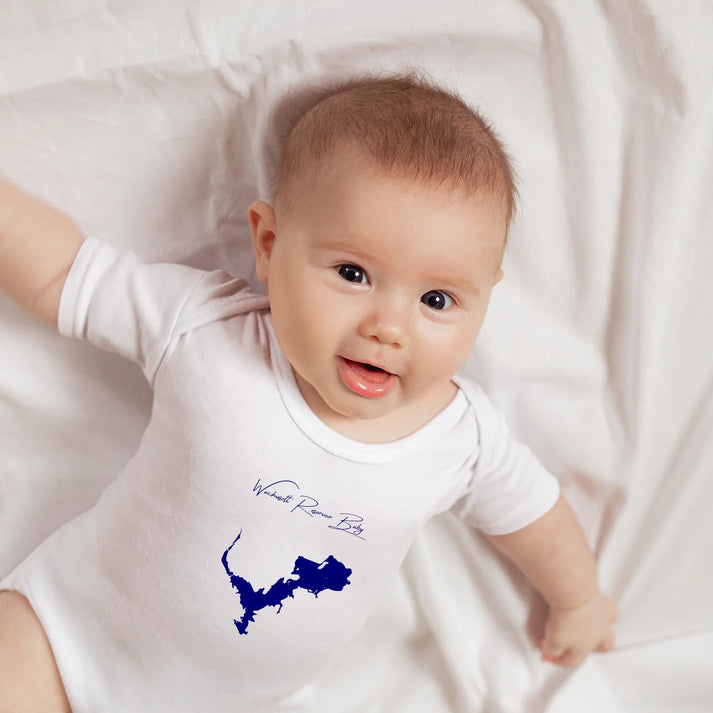 lifestyle image of Wachusett Reservoir Massachusetts Onesie