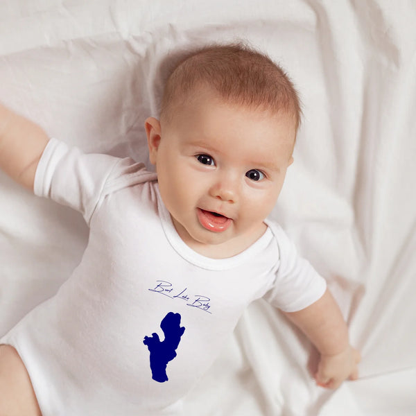 lifestyle image of Burt Lake Michigan Onesie