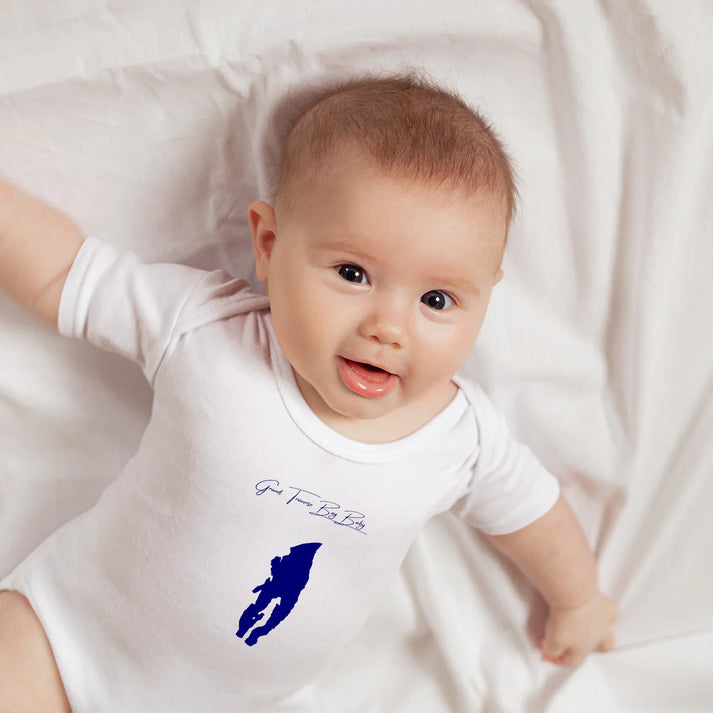 lifestyle image of Grand Traverse Bay Michigan Onesie