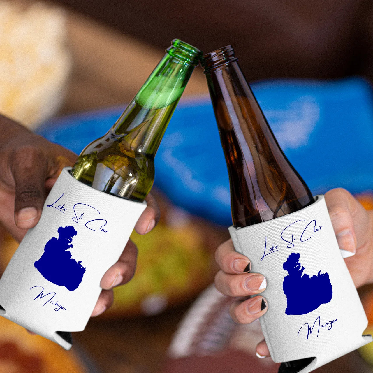 lifestyle image of Lake St. Clair Michigan Can Koozie