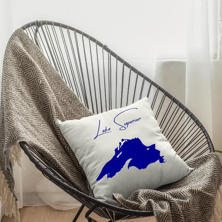 lifestyle image of Lake Superior Michigan Pillow