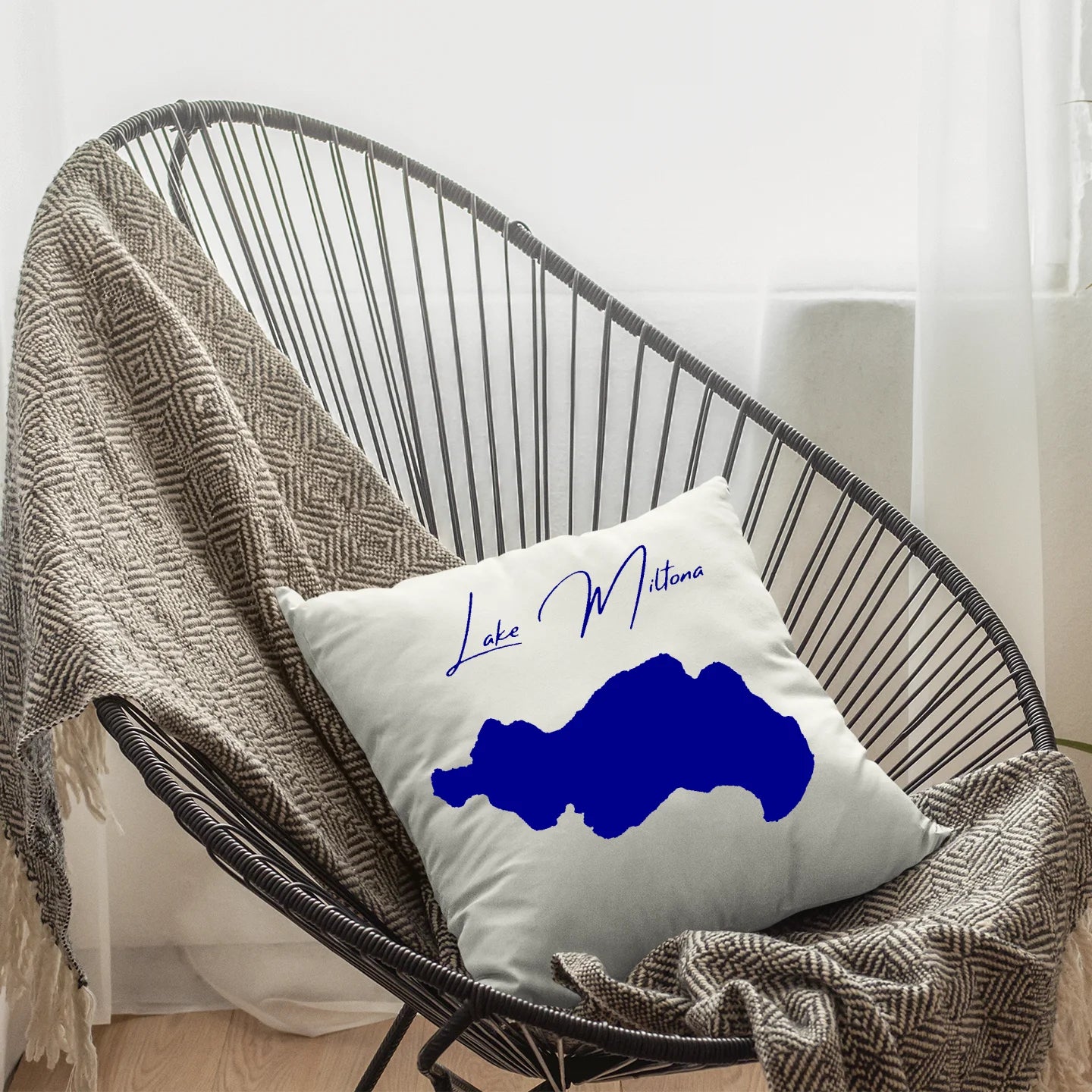 lifestyle image of Lake Miltona Minnesota Pillow