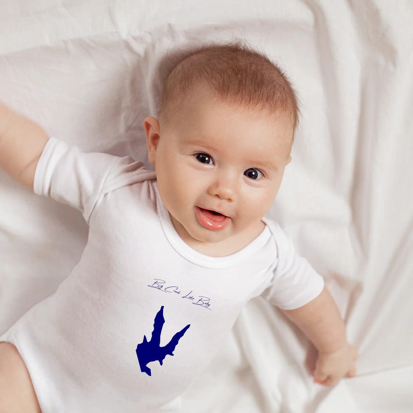 lifestyle image of Big Creek Lake Mississippi Onesie