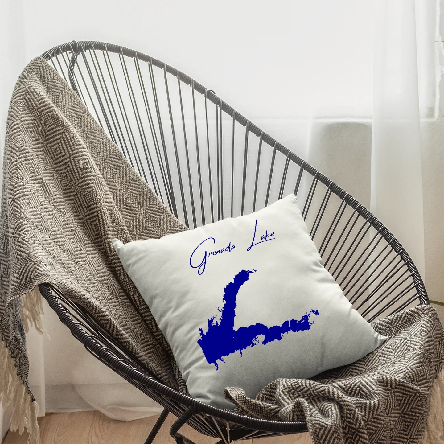 lifestyle image of Grenada Lake Mississippi Pillow
