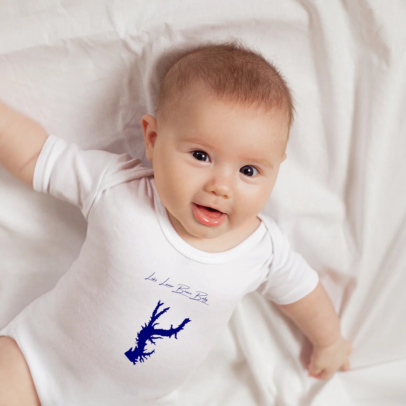 lifestyle image of Lake Lamar Bruce Mississippi Onesie