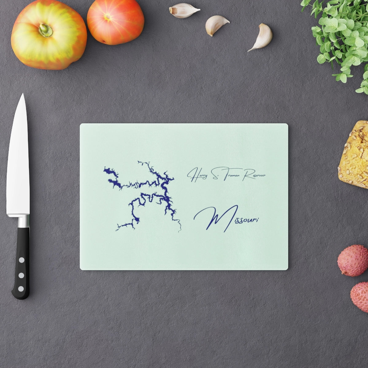 lifestyle image of Missouri Harry S. Truman Reservoir Cutting Board