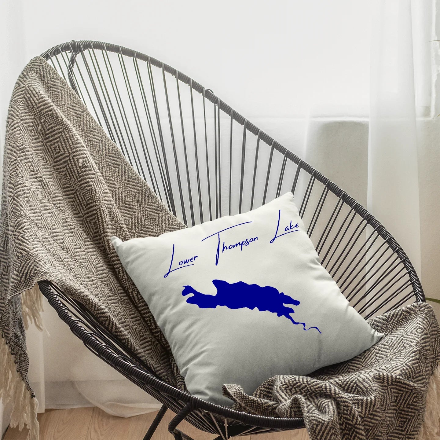 lifestyle image of Lower Thompson Lake Montana Pillow