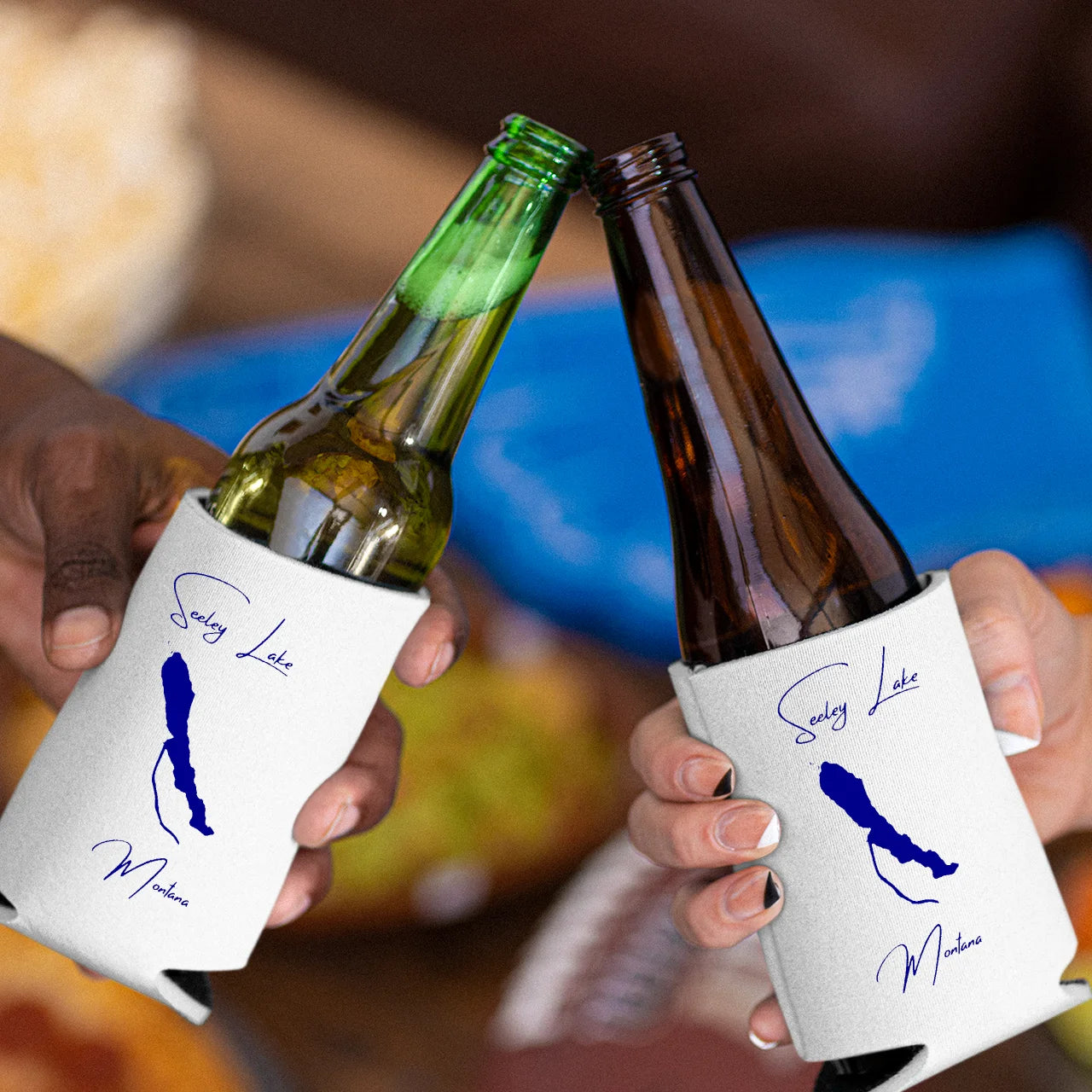 lifestyle image of Seeley Lake Montana Can Koozie