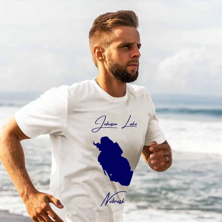 lifestyle image of Johnson Lake Nebraska T-shirt