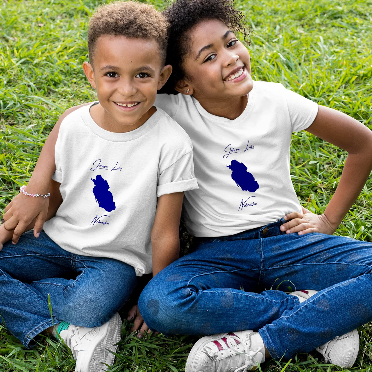 lifestyle image of Johnson Lake Nebraska Youth T-shirt