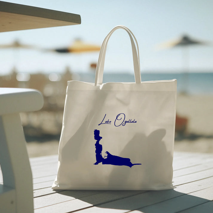 lifestyle image of Lake Ogallala Nebraska Tote Bag