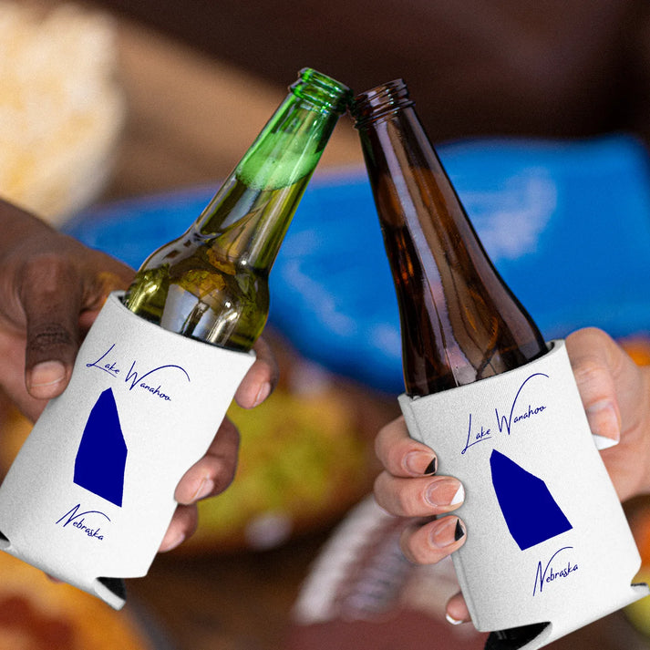lifestyle image of Lake Wanahoo Nebraska Can Koozie