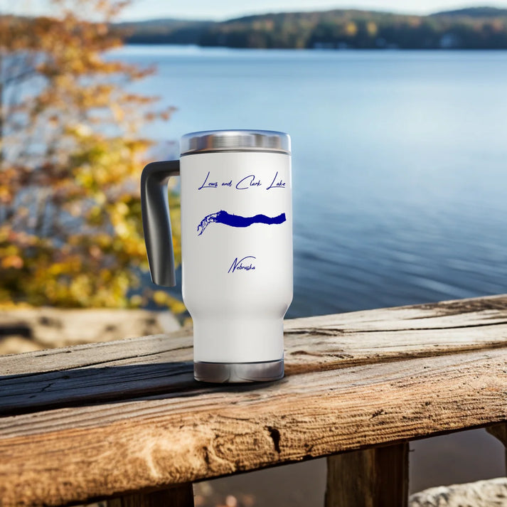 lifestyle image of Lewis and Clark Lake Nebraska Travel Mug