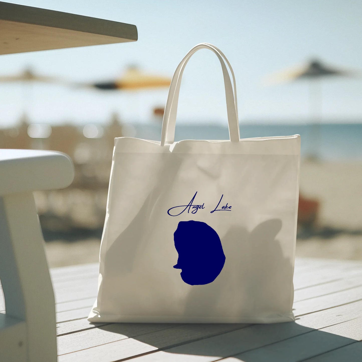 lifestyle image of Angel Lake Nevada Tote Bag