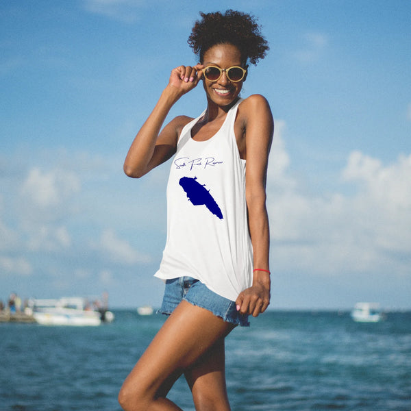 lifestyle image of South Fork Reservoir Nevada Racerback-Tank