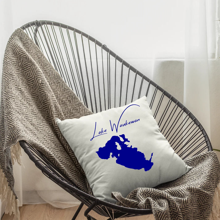 lifestyle image of Lake Waukewan New Hampshire Pillow