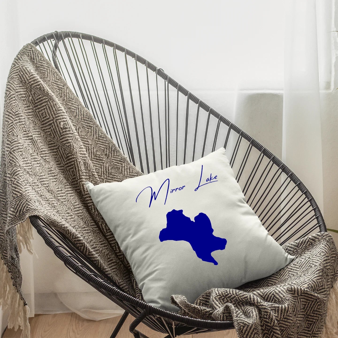 lifestyle image of Mirror Lake New Hampshire Pillow