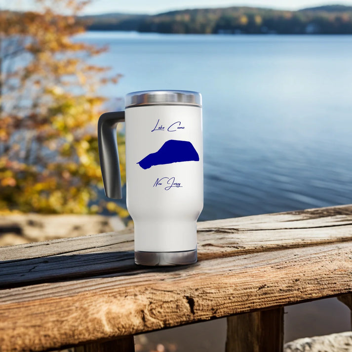 lifestyle image of Lake Como New Jersey Travel Mug