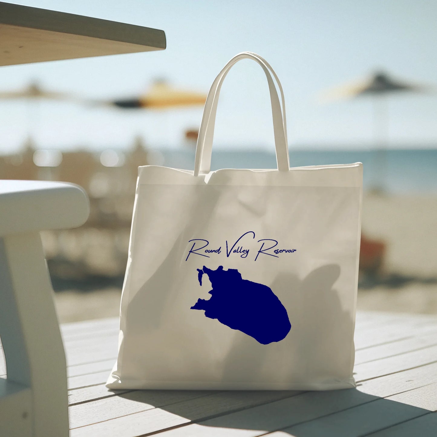 lifestyle image of Round Valley Reservoir New Jersey Tote Bag