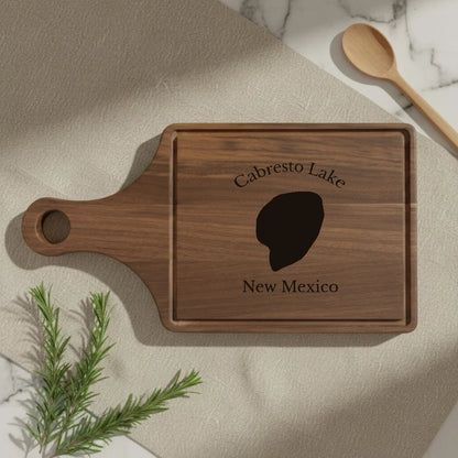 lifestyle image of Cabresto Lake New Mexico Engraved Cutting Board