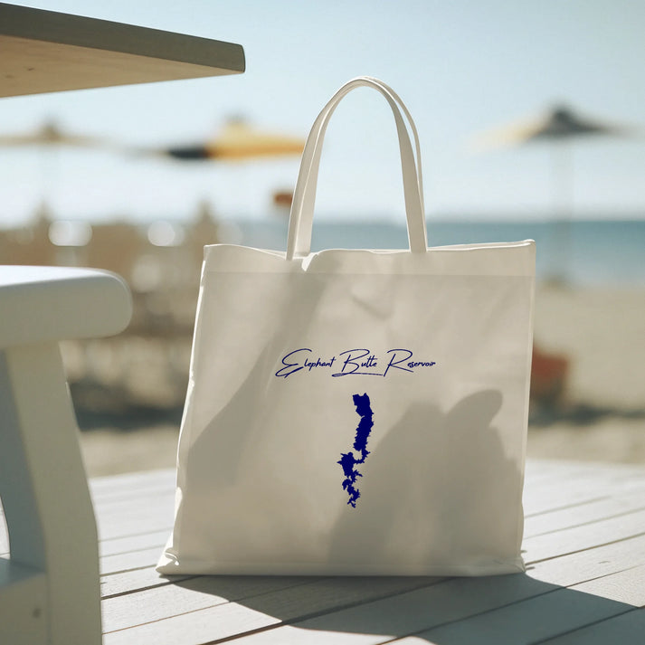 lifestyle image of Elephant Butte Reservoir New Mexico Tote Bag