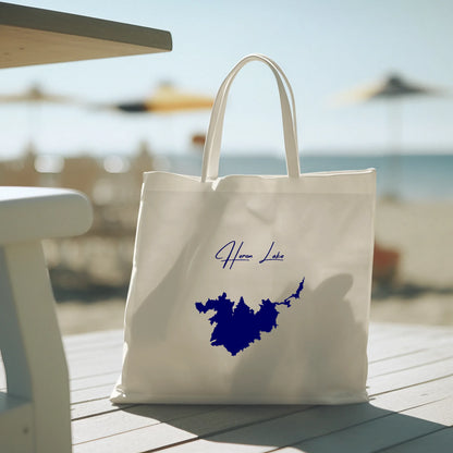 lifestyle image of Heron Lake New Mexico Tote Bag