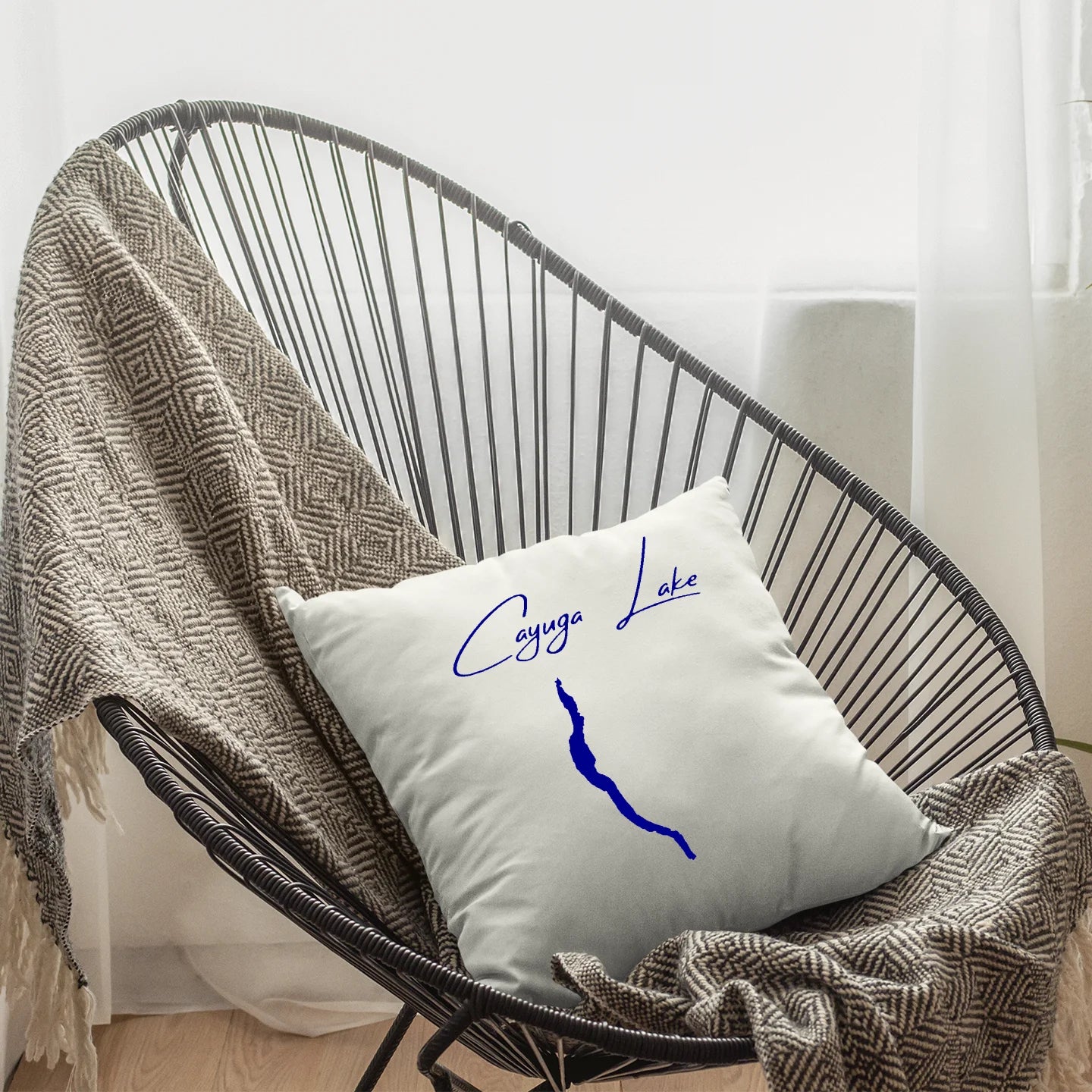 lifestyle image of Cayuga Lake New York Pillow