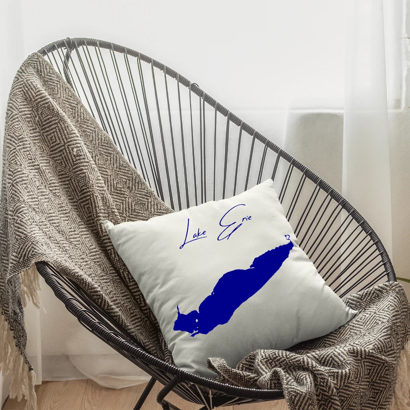 lifestyle image of Lake Erie New York Pillow