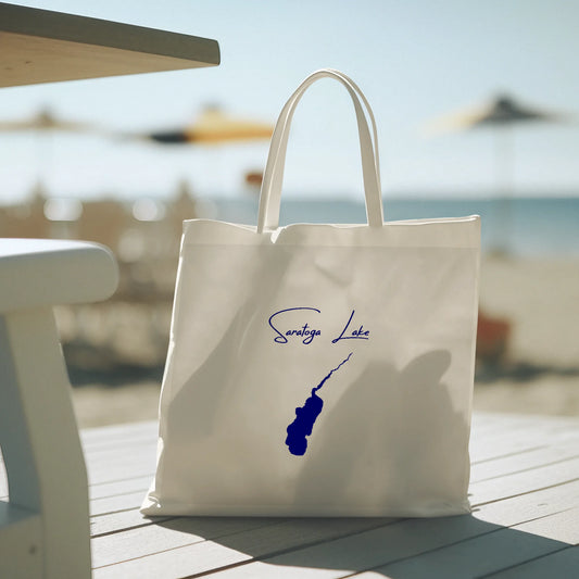 lifestyle image of Saratoga Lake New York Tote Bag