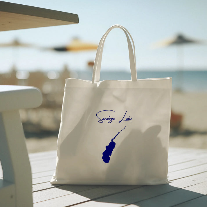 lifestyle image of Saratoga Lake New York Tote Bag