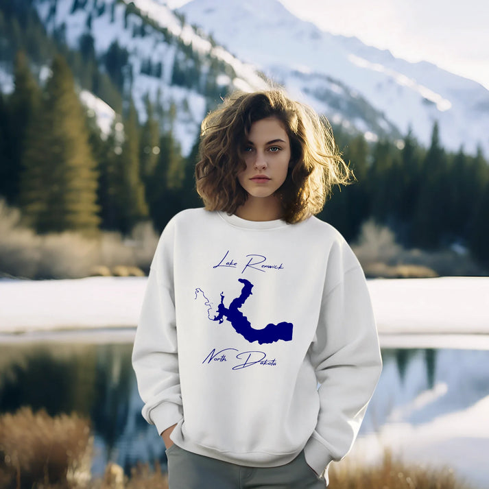 lifestyle image of Lake Renwick North Dakota Sweatshirt