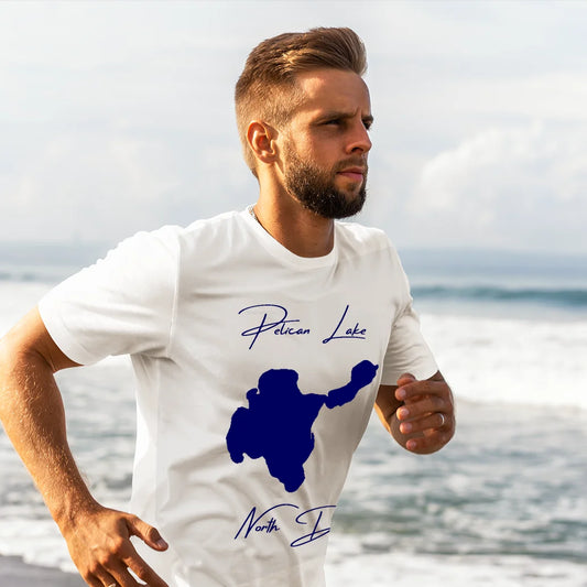 lifestyle image of Pelican Lake North Dakota T-shirt