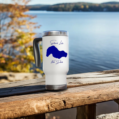 lifestyle image of Spiritwood Lake North Dakota Travel Mug