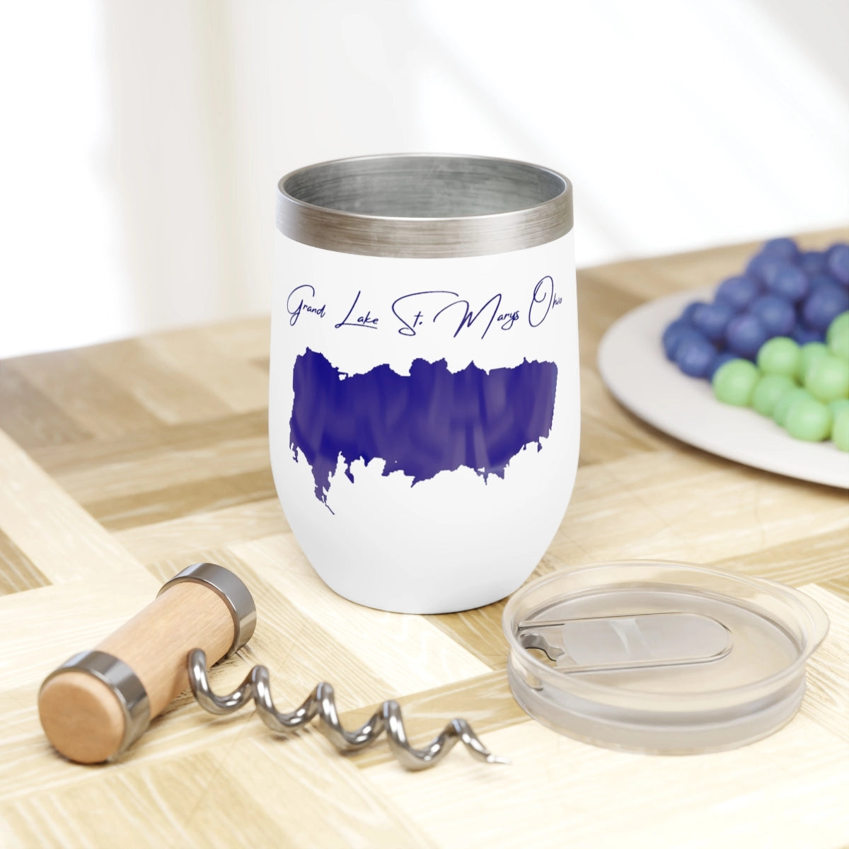 lifestyle image of Ohio Grand Lake St. Marys Wine Tumbler