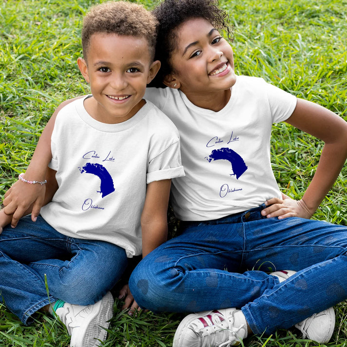 lifestyle image of Canton Lake Oklahoma Youth T-shirt