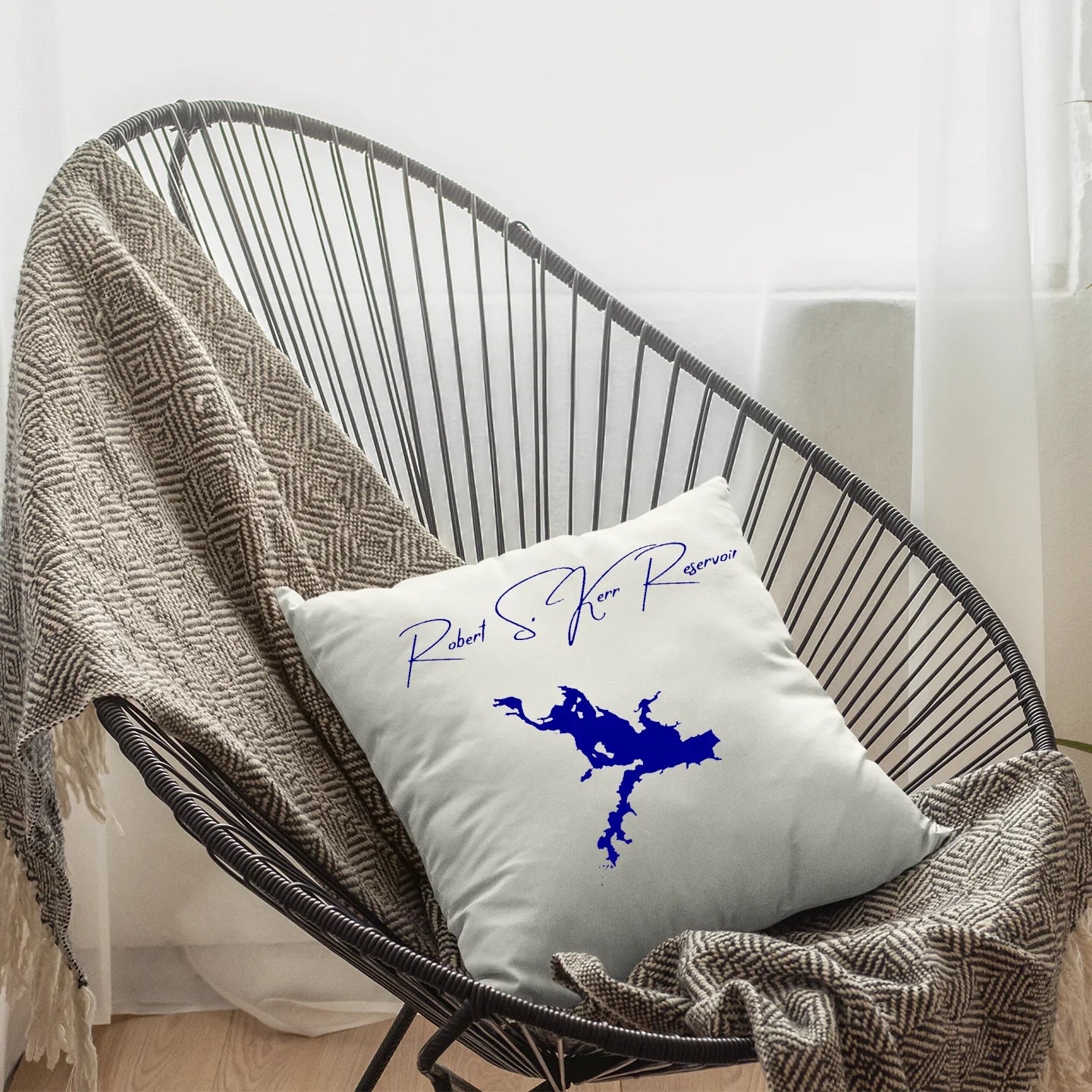 lifestyle image of Robert S. Kerr Reservoir Oklahoma Pillow
