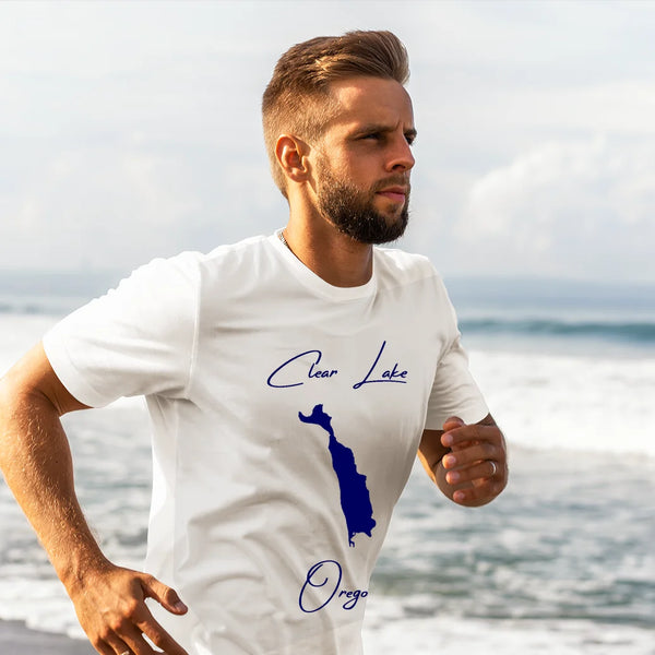 lifestyle image of Clear Lake Oregon T-shirt