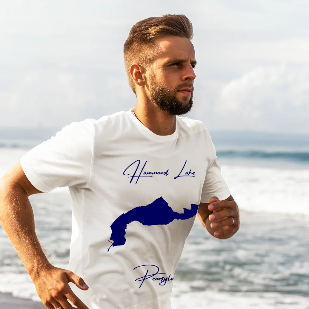 lifestyle image of Hammond Lake Pennsylvania T-shirt