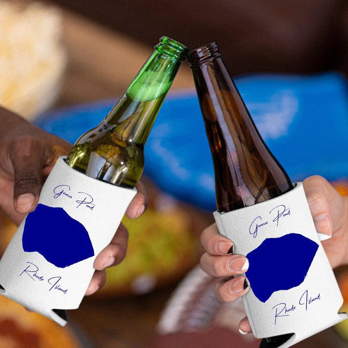 lifestyle image of Geneva Pond Rhode Island Can Koozie