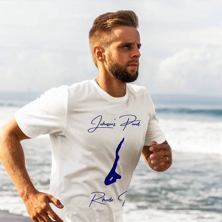 lifestyle image of Johnson's Pond Rhode Island T-shirt