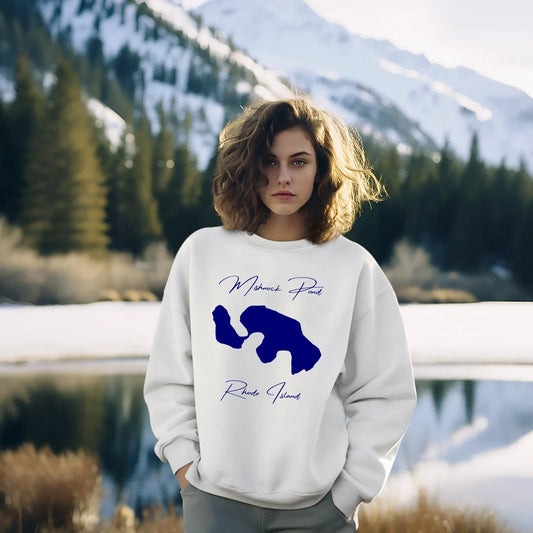 lifestyle image of Mishnock Pond Rhode Island Sweatshirt