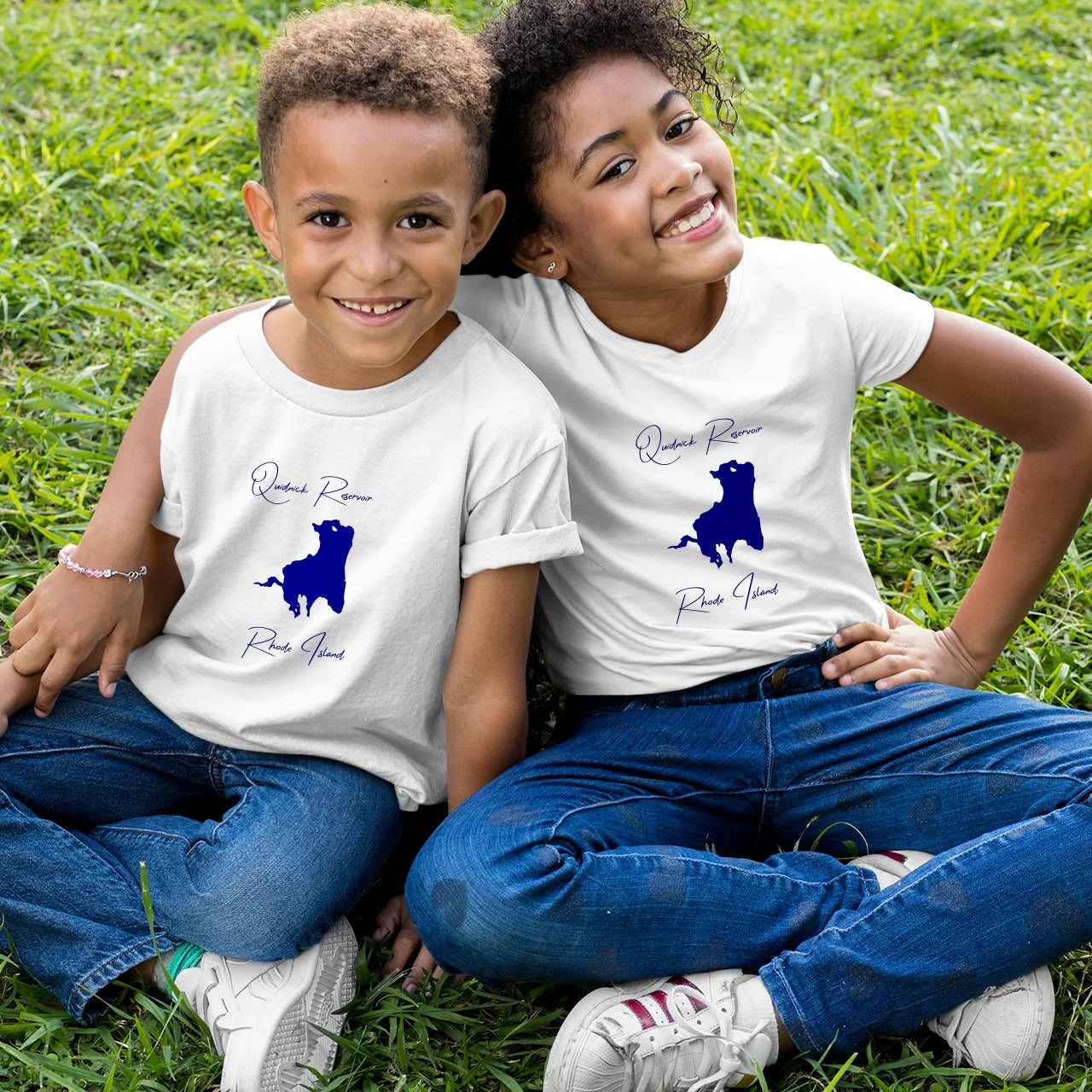 lifestyle image of Quidnick Reservoir Rhode Island Youth T-shirt