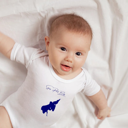 lifestyle image of Stump Pond Rhode Island Onesie